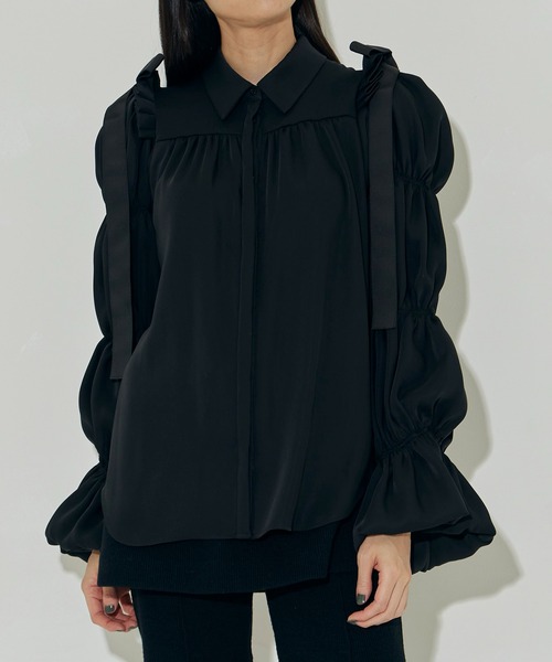 シャツ+ブラウス(長袖+七分) omochi shoulder blouse HAENGNAE HAENGNAE（ヘンネ） ブラウス シャツ 「HAENGNAE/ヘンネ」OMOCHI