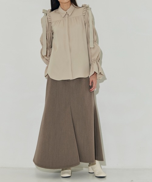 シャツ+ブラウス(長袖+七分) omochi shoulder blouse HAENGNAE HAENGNAE（ヘンネ） ブラウス シャツ 「HAENGNAE/ヘンネ」OMOCHI
