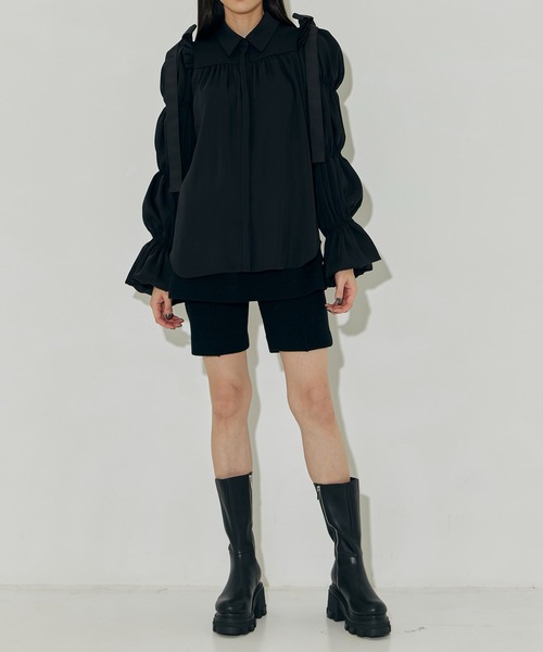 シャツ+ブラウス(長袖+七分) omochi shoulder blouse HAENGNAE HAENGNAE（ヘンネ） ブラウス シャツ 「HAENGNAE/ヘンネ」OMOCHI