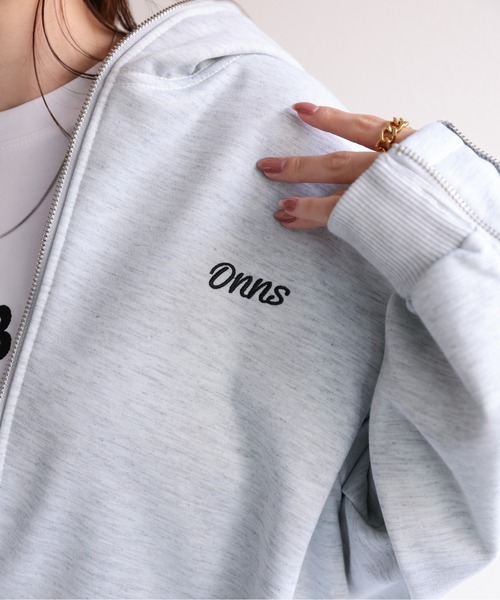 パーカー 「ユニセックス」胸元刺繍/ロゴ入り ジップアップスリーブフーディー/パーカー/裏起毛 レディース メンズ | CREARE -LINO- | 13