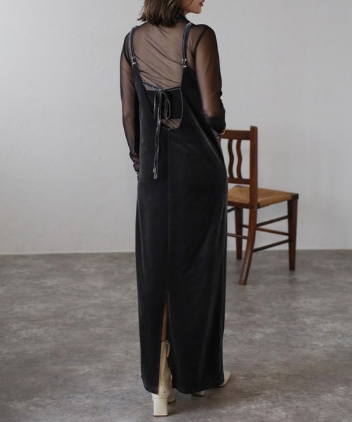 Bonjour Sagan（ボンジュールサガン） ワンピース バックリボンベロア