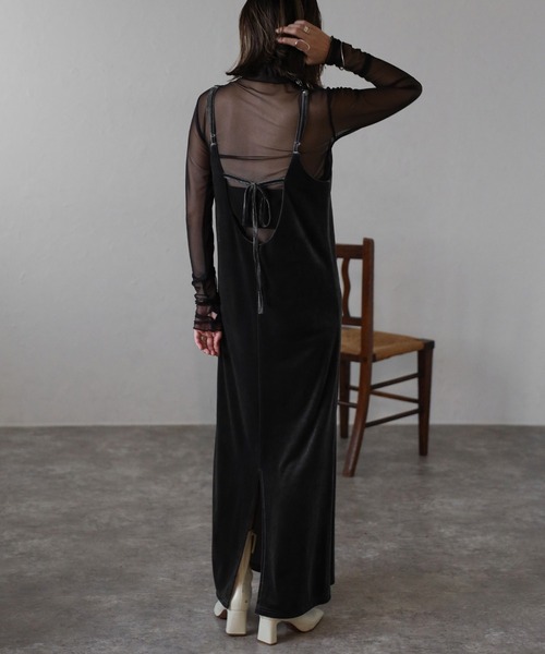 Bonjour Sagan（ボンジュールサガン） ワンピース バックリボンベロア