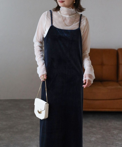 Bonjour Sagan（ボンジュールサガン） ワンピース バックリボンベロア