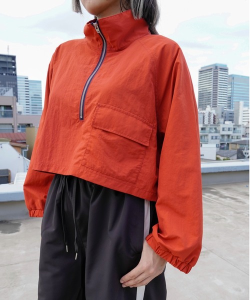 ブラウス シャツ 「ZOZOTOWN限定」LHP×織田ファッション専門学校/クロップドハーフジップシャツ_team2 レディース メンズ