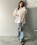 ブラウス シャツ 夏 半袖 軽やかで上品。シア...の詳細画像4