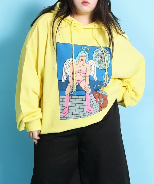 PUNYUS（プニュズ） パーカー Night angel ビッグスウェットパーカー