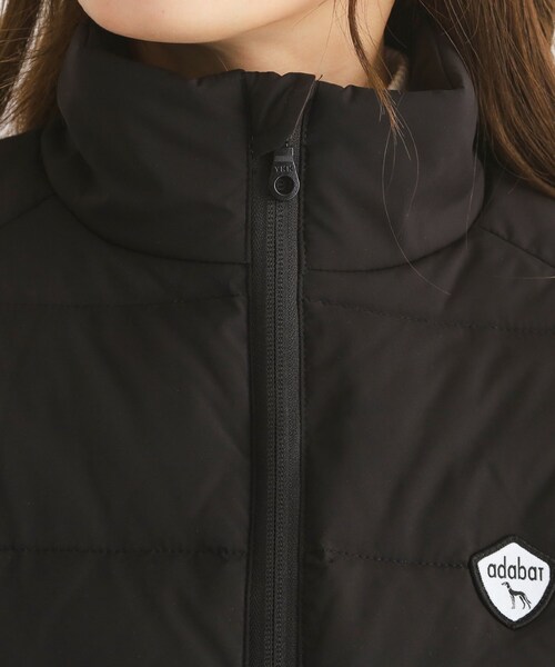 新作 adabat ダウン 中綿 ジャケット ブラック ジップアップ 黒 adabat（アダバット） ダウンコート ダウンジャケット ラグラン