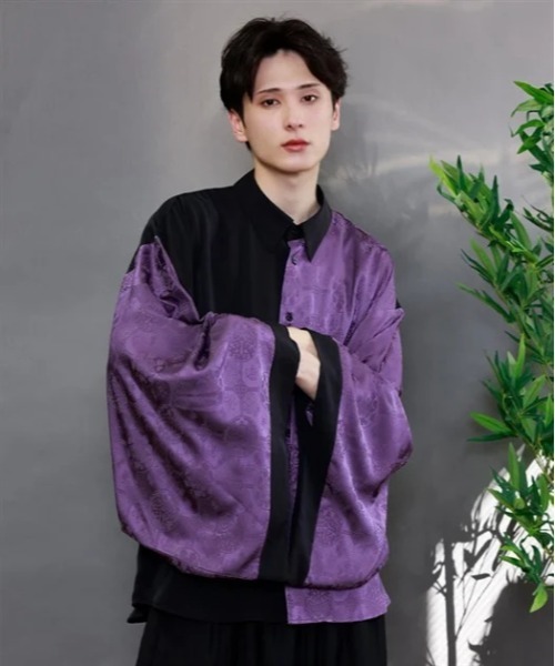 AXESーX シャツ 配色ジャガード和袖シャツ メンズ : ZOZOTOWN