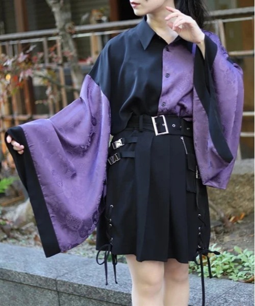 服和 AXESーX シャツ 配色ジャガード和袖シャツ メンズ : ZOZOTOWN