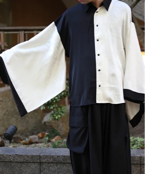 AXESーX シャツ 配色ジャガード和袖シャツ メンズ : ZOZOTOWN