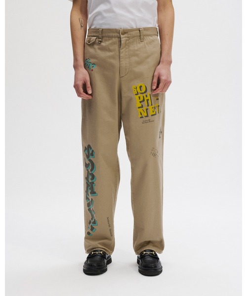 ワイドパンツ チノパン SIMON TAYLOR: LOGO CHINO PANTS メンズ レディースの画像