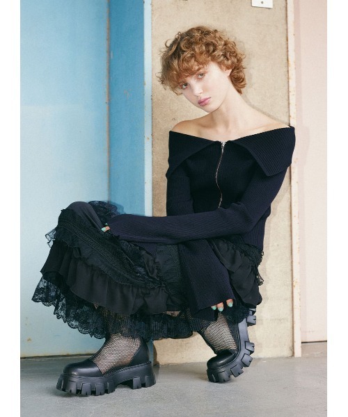 コエル（COEL）/オフショルニット COEL（コエル） ニット セーター オフショルタイトジップニット