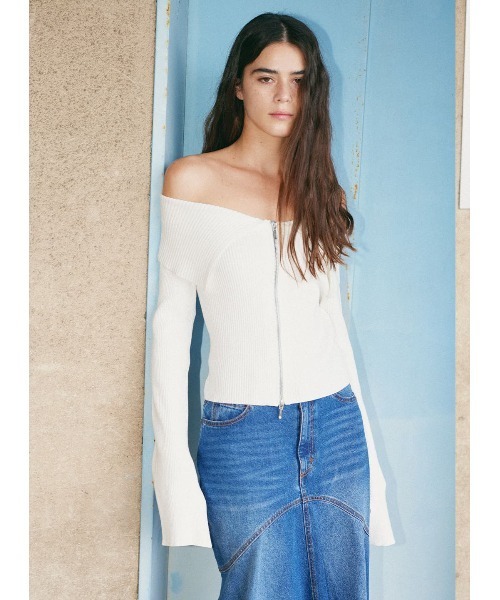 COEL（コエル） ニット セーター オフショルタイトジップニット