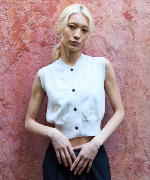ベスト ジレ コットンニットコンパクトベスト レディース paradigm ベスト ジレ コットンニットコンパクトベスト