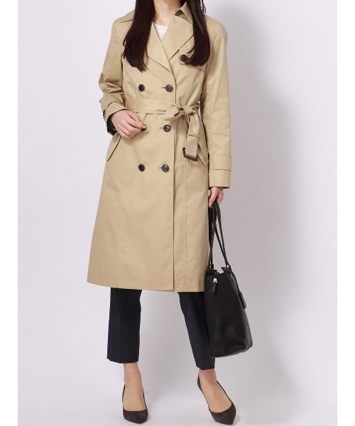 トレンチコート コート ロングトレンチコート 撥水 TCギャバストレッチ
