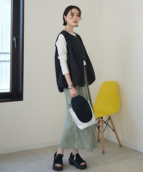 ベスト ジレ Dignite Collier フェザーヤーンペプラムジレ レディース Paradise Picnic ベスト ジレ Dignite Collier フェザーヤーン