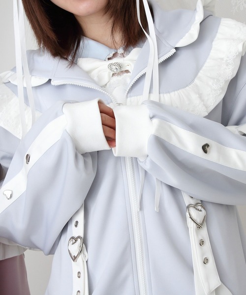 DearMyLove パーカー ジャージフリルパーカーワンピース レディース