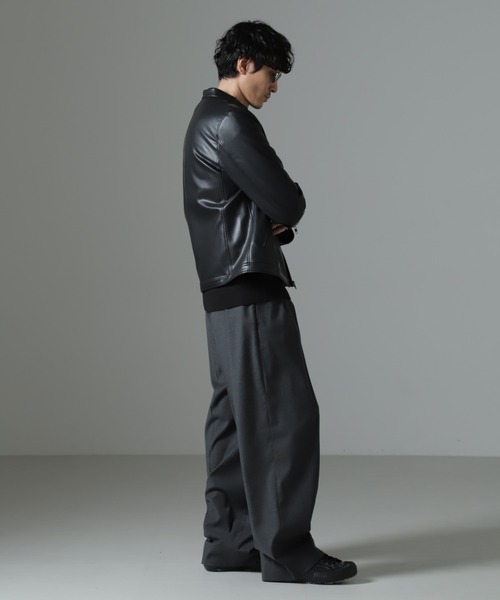 「NANO universe」 ジップアップブルゾン M ブラック メンズ_画像3