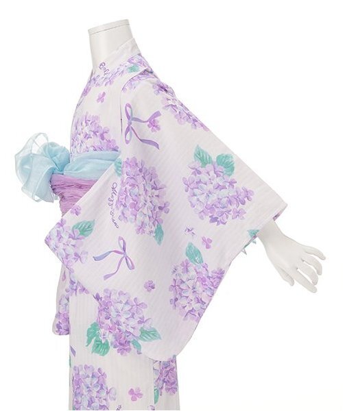 mezzo piano メゾピアノ紫陽花浴衣140 mezzo piano 浴衣 水彩紫陽花柄 浴衣 キッズ 子供 女の子