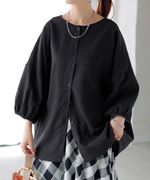 quui 2way ブラウス ブラウス シャツ 2way ボウタイ タック レディース