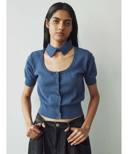 カーディガン Interlock Shirt Collar Half Sleeves Top レディース SORIN カーディガン Interlock Shirt Collar Half Sleeves Top