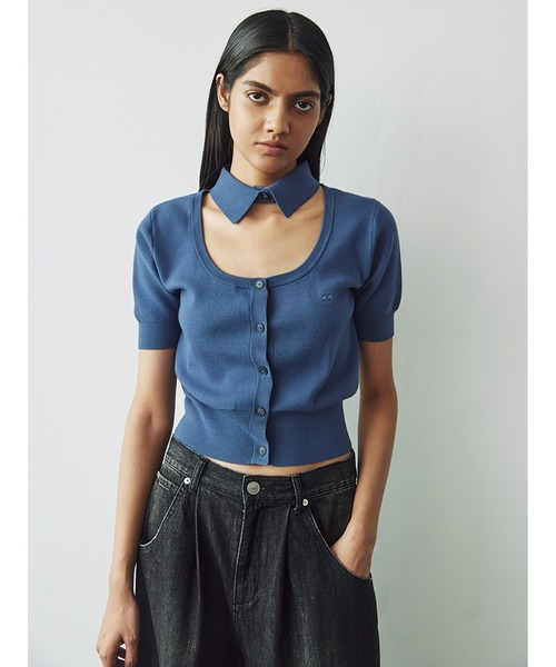 カーディガン Interlock Shirt Collar Half Sleeves Top レディース SORIN カーディガン Interlock Shirt Collar Half Sleeves Top