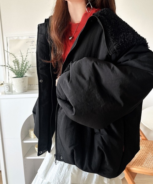 A VACATION バルーンシルエット ジャケット ブラック A VACATION バルーンシルエット ジャケット ブラック バルーン