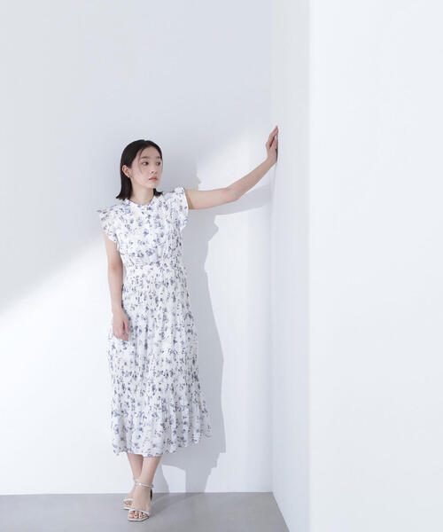 NATURAL BEAUTY BASIC ワンピース ぼかしフラワープリント