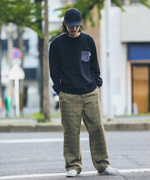 「HARRIS TWEED」 スウェットカットソー MEDIUM ブラウン メンズ_画像6
