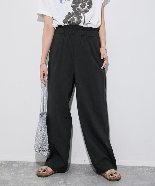 【ジャーナルスタンダード】コットンリネン ストレートパンツ 38（M ）カーキ JOURNAL STANDARD パンツ 「追加3」ウォッシャブルコットン