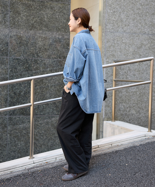 ジャーナルスタンダード　ウォッシャブルコットンリネンVISワイドパンツ　34 JOURNAL STANDARD パンツ 「追加」ウォッシャブルコットンリネン