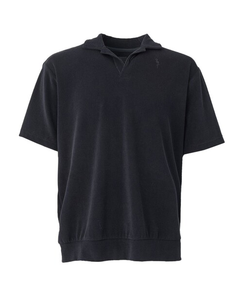 JUN&ROPE' tシャツ 「NOIR」マイクロパイル半袖スキッパーシャツ