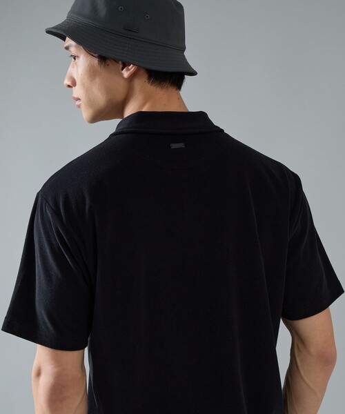 JUN&ROPE' tシャツ 「NOIR」マイクロパイル半袖スキッパーシャツ