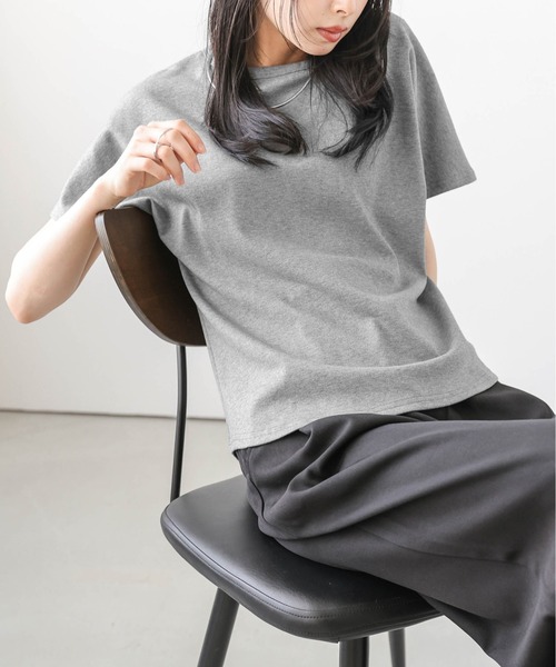 美品　トップス　ラウンドヘムカットトップス ヘムラウンドリブトップ（Tシャツ/カットソー）｜STYLEMIXER