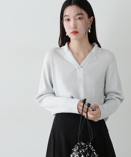 「N.（N. Natural Beauty Basic）」 ニットカーディガン MEDIUM グレー レディース