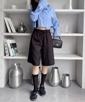 ワイドパンツ ハーフパンツ パンツ 短パン カ...の詳細画像5