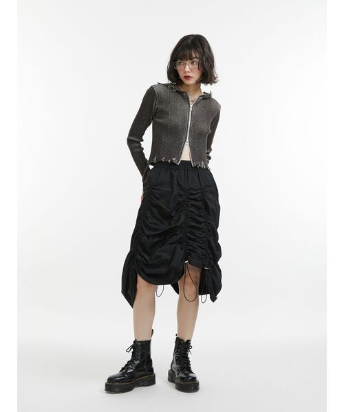 jouetie（ジュエティ） スカート アシメギャザーミディスカート