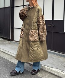 etsinta（エシンタ） ノーカラーコート コート 「etsinta」ファー切替