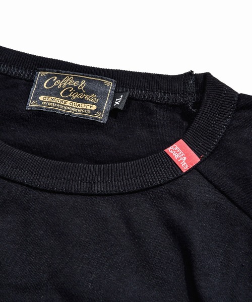 「Coffee & Cigarettes」 7分袖Tシャツ LARGE ブラック メンズ