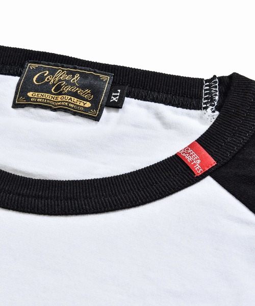 「Coffee & Cigarettes」 7分袖Tシャツ LARGE ブラック メンズ