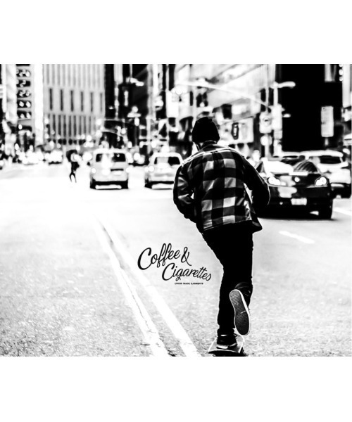 「Coffee & Cigarettes」 7分袖Tシャツ LARGE ブラック メンズ