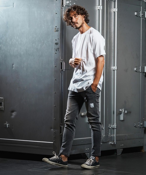 wjk reluxe ジーンズ mp13951-tight tension knit denim skinny pants 