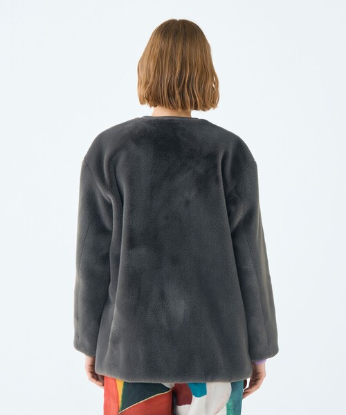 Ballsey（ボールジィ） コート アウター スムースファー Vカラー