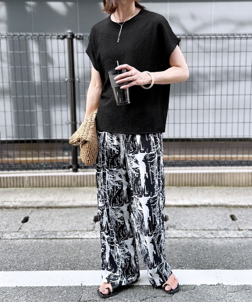 「reca」 半袖カットソー FREE ラベンダー レディース_画像2