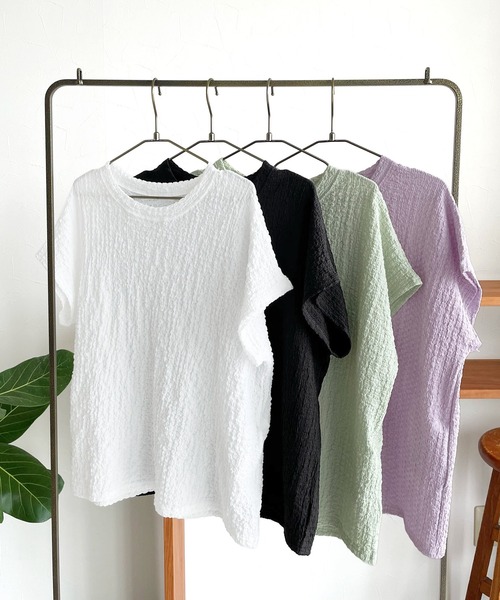 「reca」 半袖カットソー FREE ラベンダー レディース_画像4