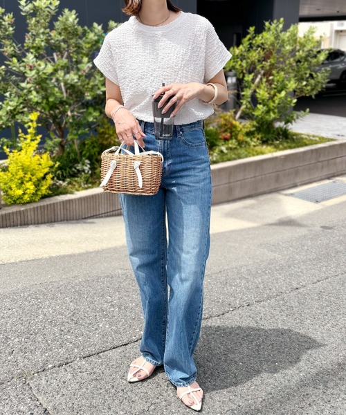 「reca」 半袖カットソー FREE ラベンダー レディース_画像6