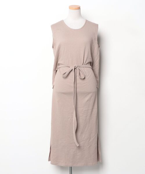 アダムエロペ　ノースリーブワンピース ADAM ET ROPE'（アダムエロペ） ノースリーブワンピース FREE ブラウン