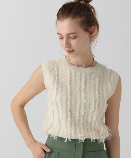 「saloon」 ノースリーブニット FREE ブラック レディース_画像5