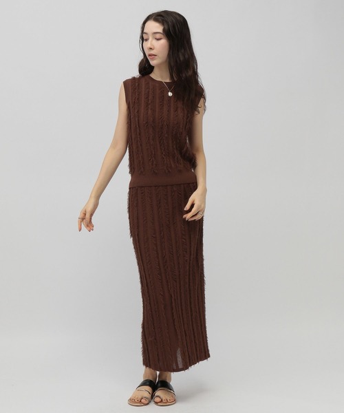 「saloon」 ノースリーブニット FREE ブラック レディース_画像6