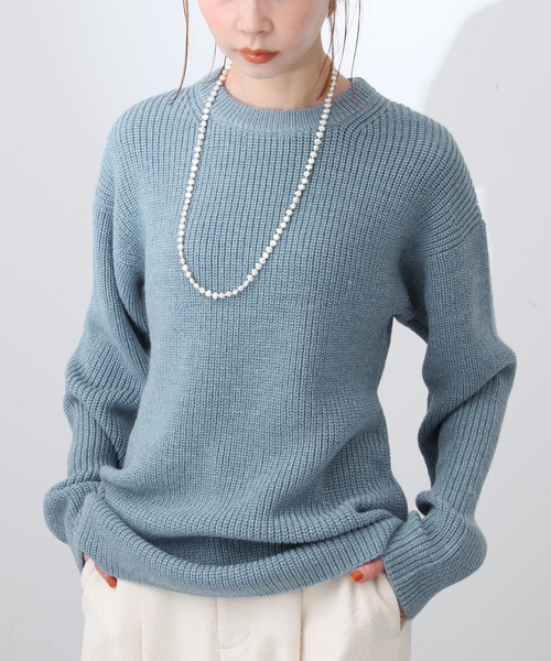 SLOBE IENA（スローブイエナ） 長袖ニット FREE サックスブルー